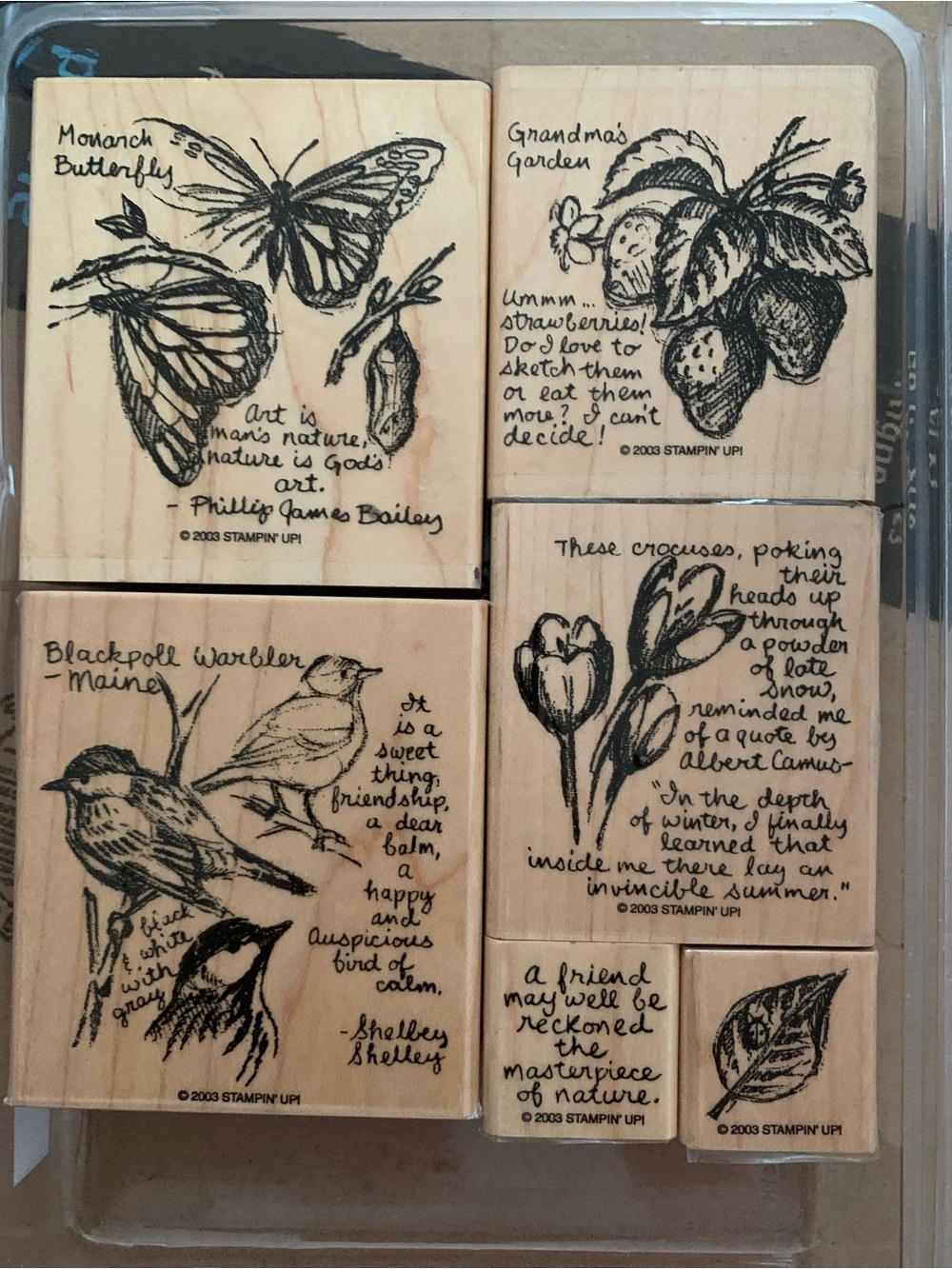 Stampin' Up! Wooden Rubber Stamp Set - Nature Sketchbook 2005  Rare ⭐️
